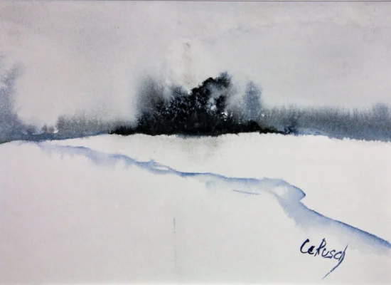 Aquarell Winter landscape 2