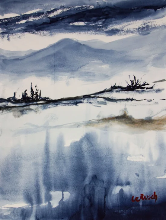 Aquarell Winter landscape 1